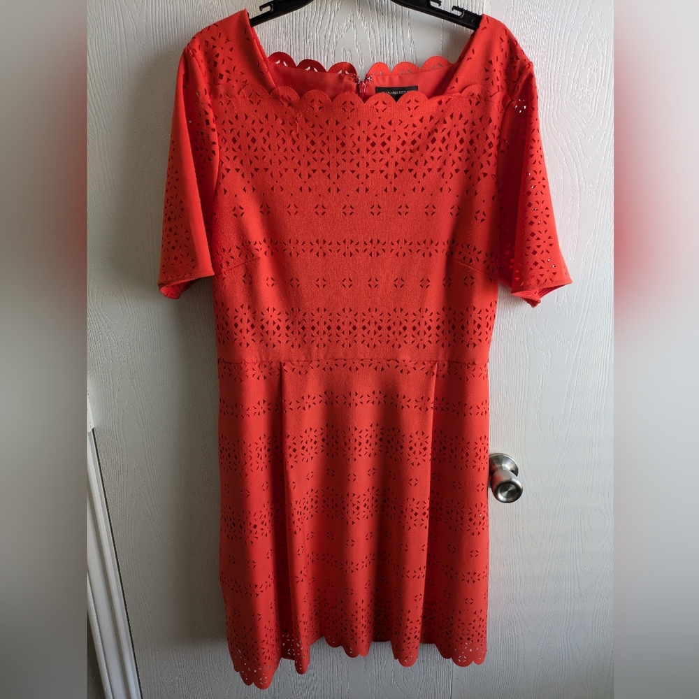 Banana Republic Red Eyelet Dress Size 16
